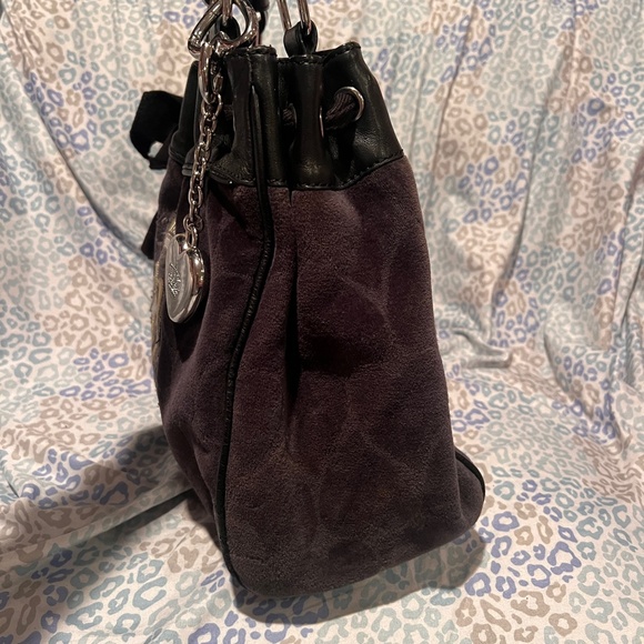 SOLD Vintage Black Juicy Couture Purse Mini Tote Bag Daydreamer Heart Y2K - Picture 5 of 10